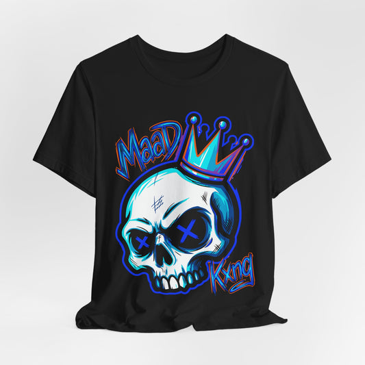 Skull Kxng Tee — Neon 'Mad King' Crown Graphic T-Shirt