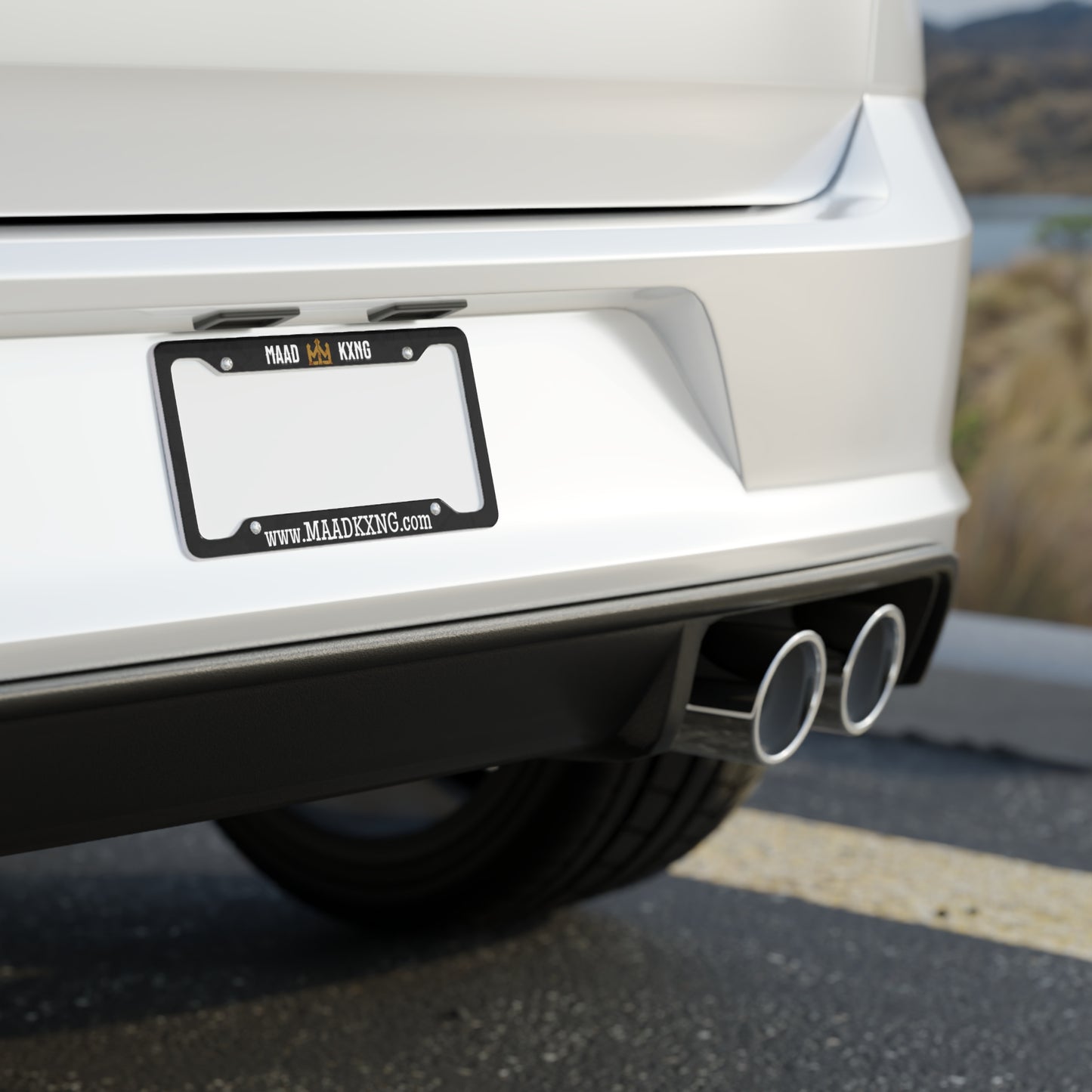 MAAD KXNG License Plate Frame – Black/White