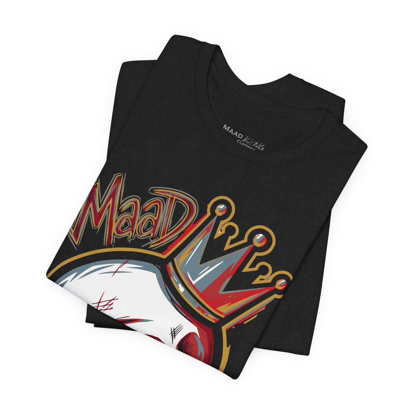 Skull Kxng Tee — Neon 'Mad King' Crown Graphic T-Shirt