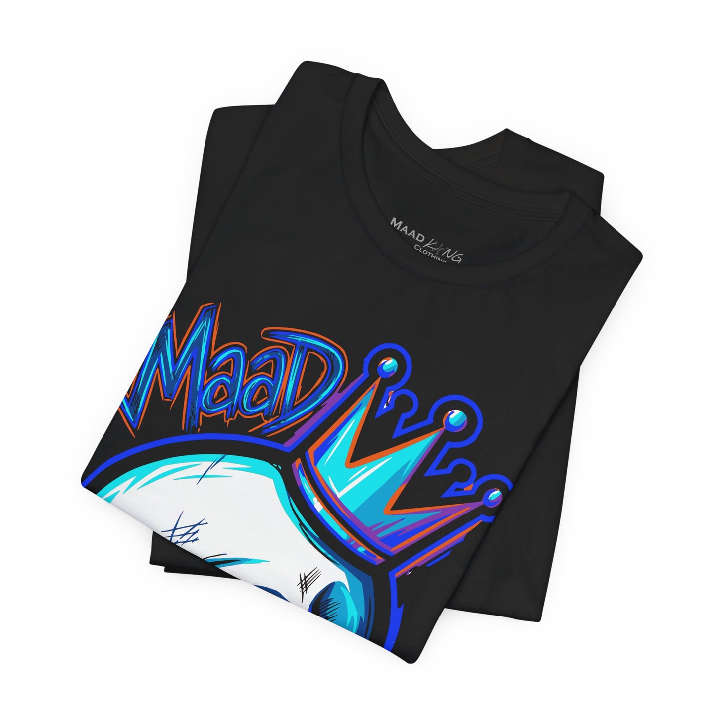 Skull Kxng Tee — Neon 'Mad King' Crown Graphic T-Shirt