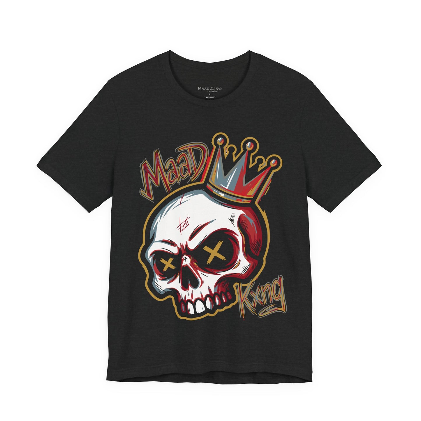 Skull Kxng Tee — Neon 'Mad King' Crown Graphic T-Shirt