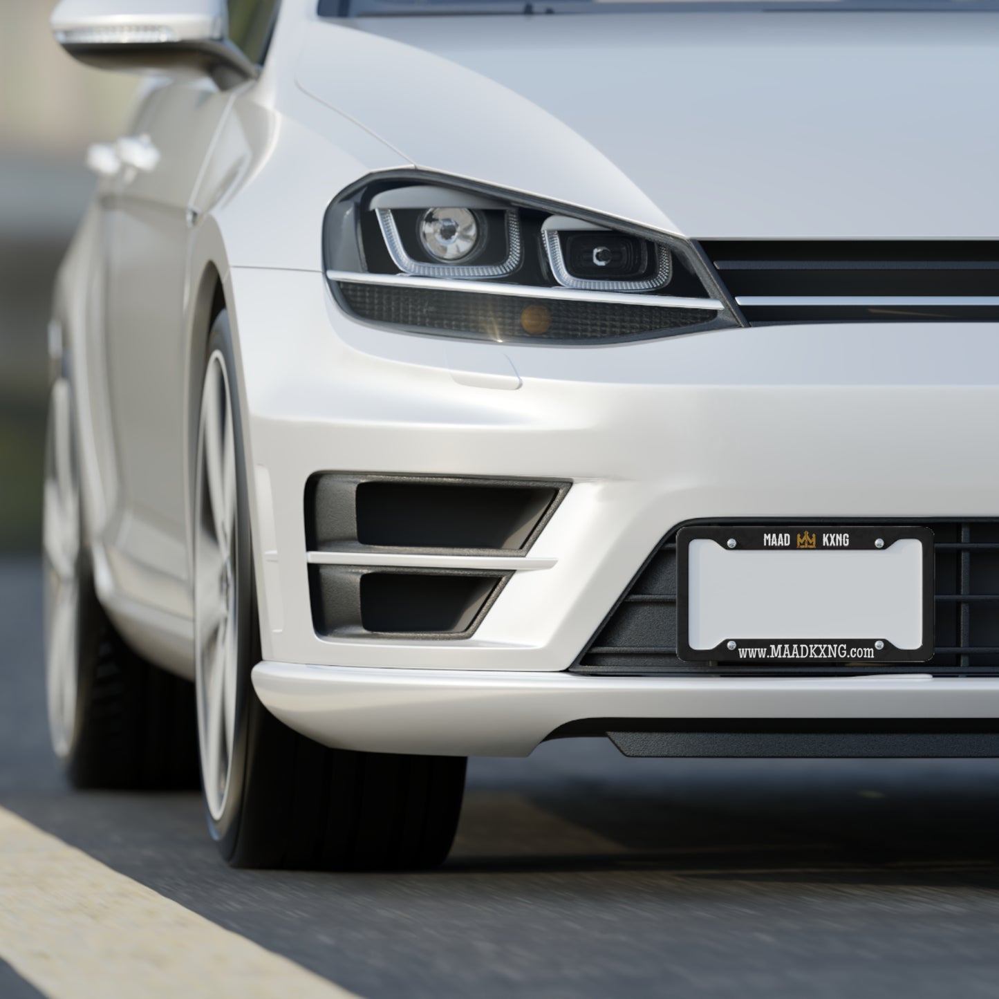 MAAD KXNG License Plate Frame – Black/White